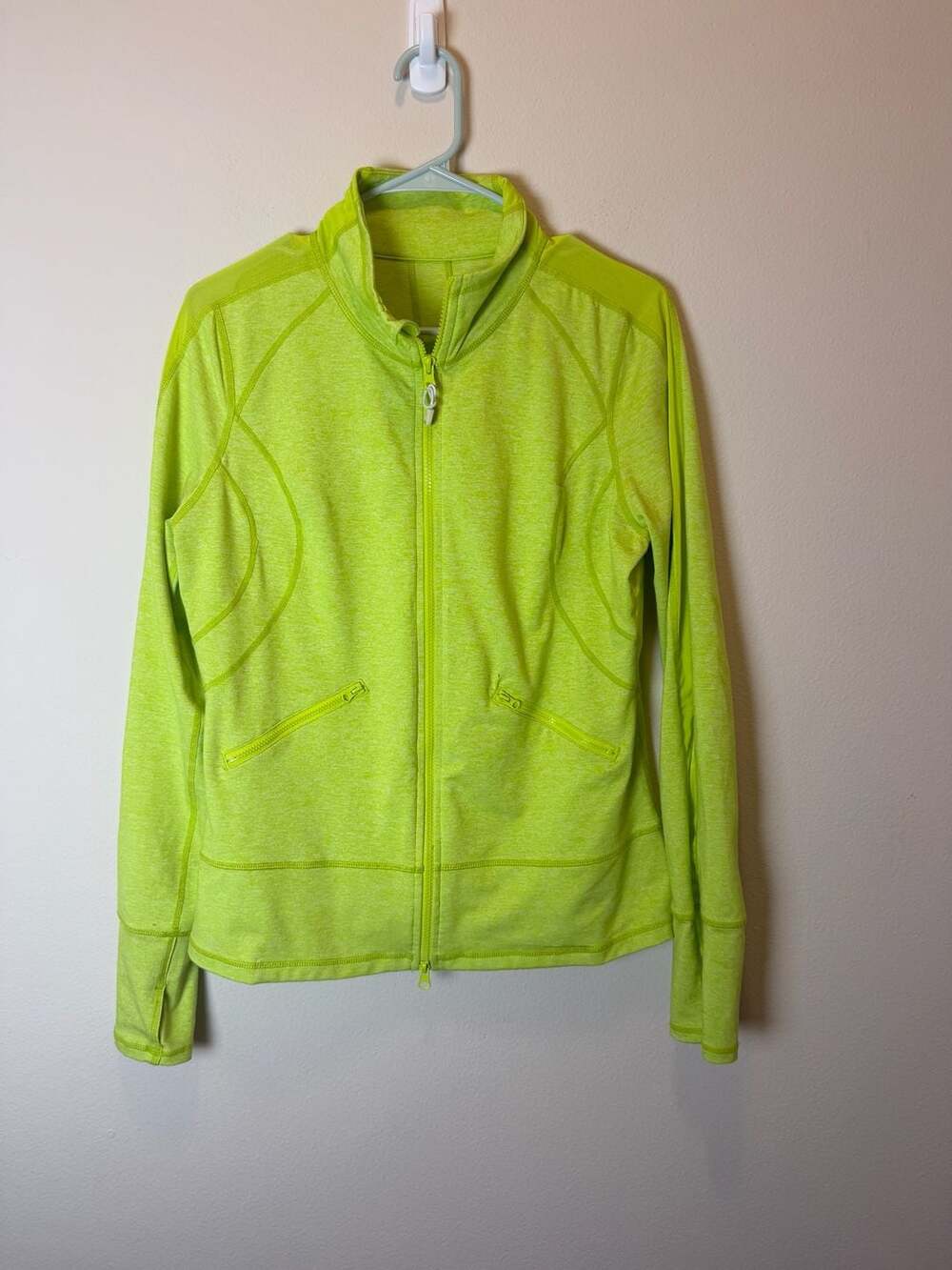 Zella Active Jacket Size L Lime Green Full Zip